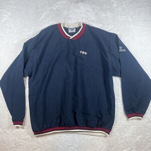 Vintage Lee Sport Pullover Mens Large Blue Windbreaker Preppy College USA 90s